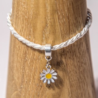 Bracelet torsadé blanc et argenté - Diverses variantes