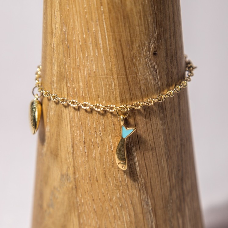 Bracelet breloques coquillage et poissons - Diverses variantes