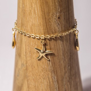 Bracelet breloques étoile de mer  et poissons - Diverses variantes
