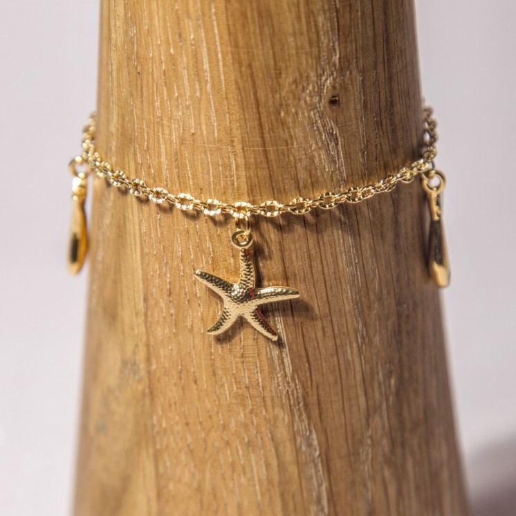 Bracelet breloques étoile de mer  et poissons - Diverses variantes