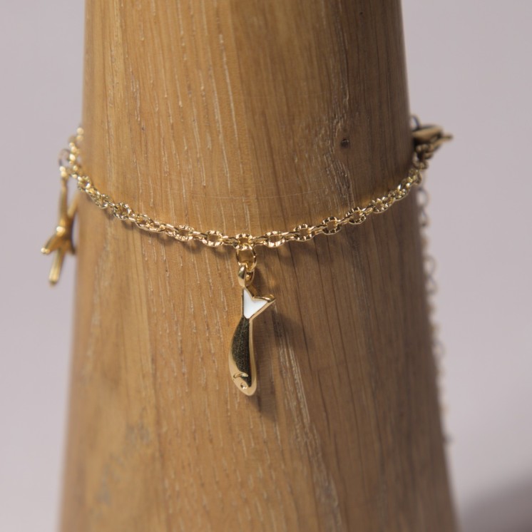 Bracelet breloques étoile de mer  et poissons - Diverses variantes