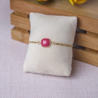 Bracelet connecteur pierre Magenta