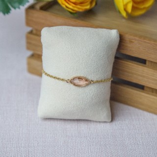 Bracelet connecteur verre rose