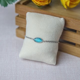 Bracelet connecteur verre bleu