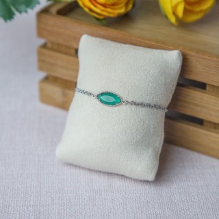 Bracelet connecteur verre vert