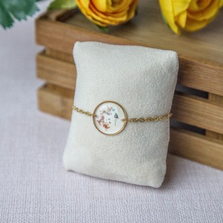 Bracelet connecteur fleurs séchées