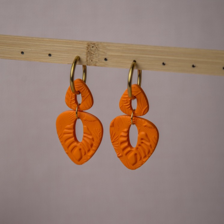 Créoles triangle orange