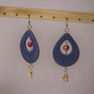 Boucles d'oreilles goutte bleue