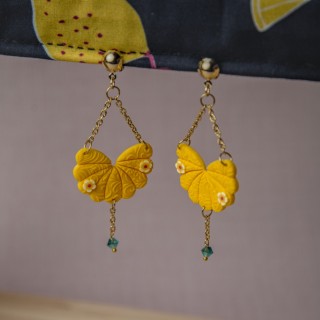 Clips éventail jaune